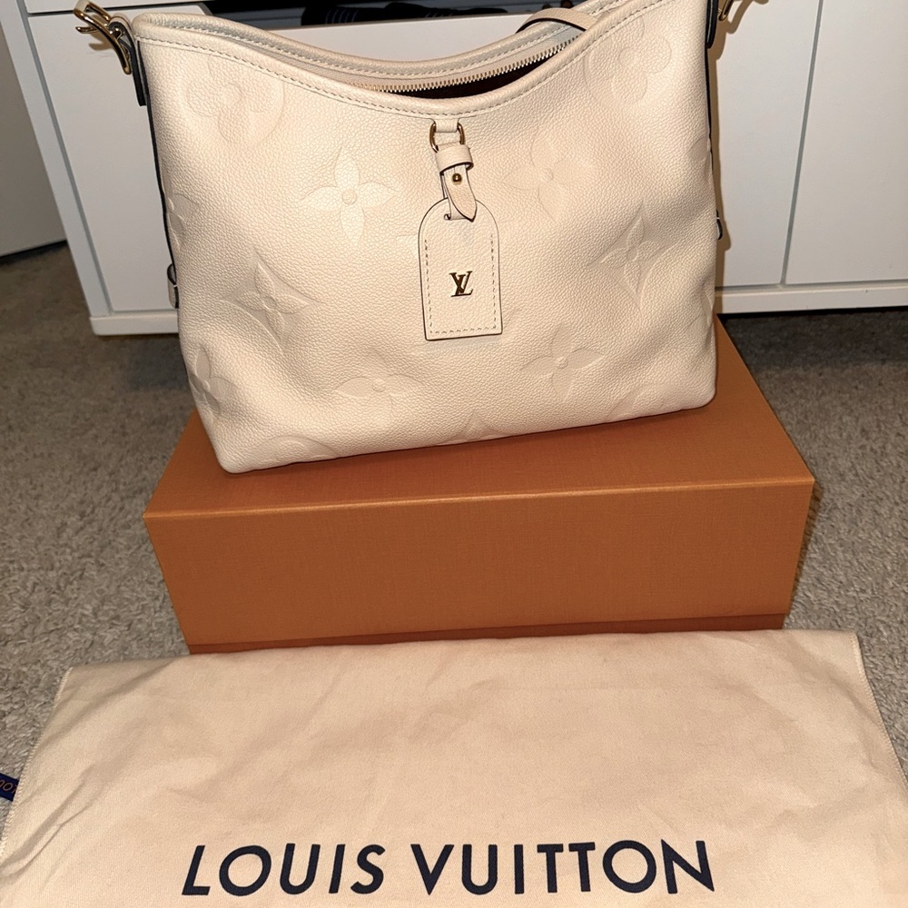 Louis Vuitton Empreinte Carryall PM Cream Convertible Shoulder